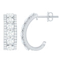 Certified Moissanite J Hoop Earrings for Women