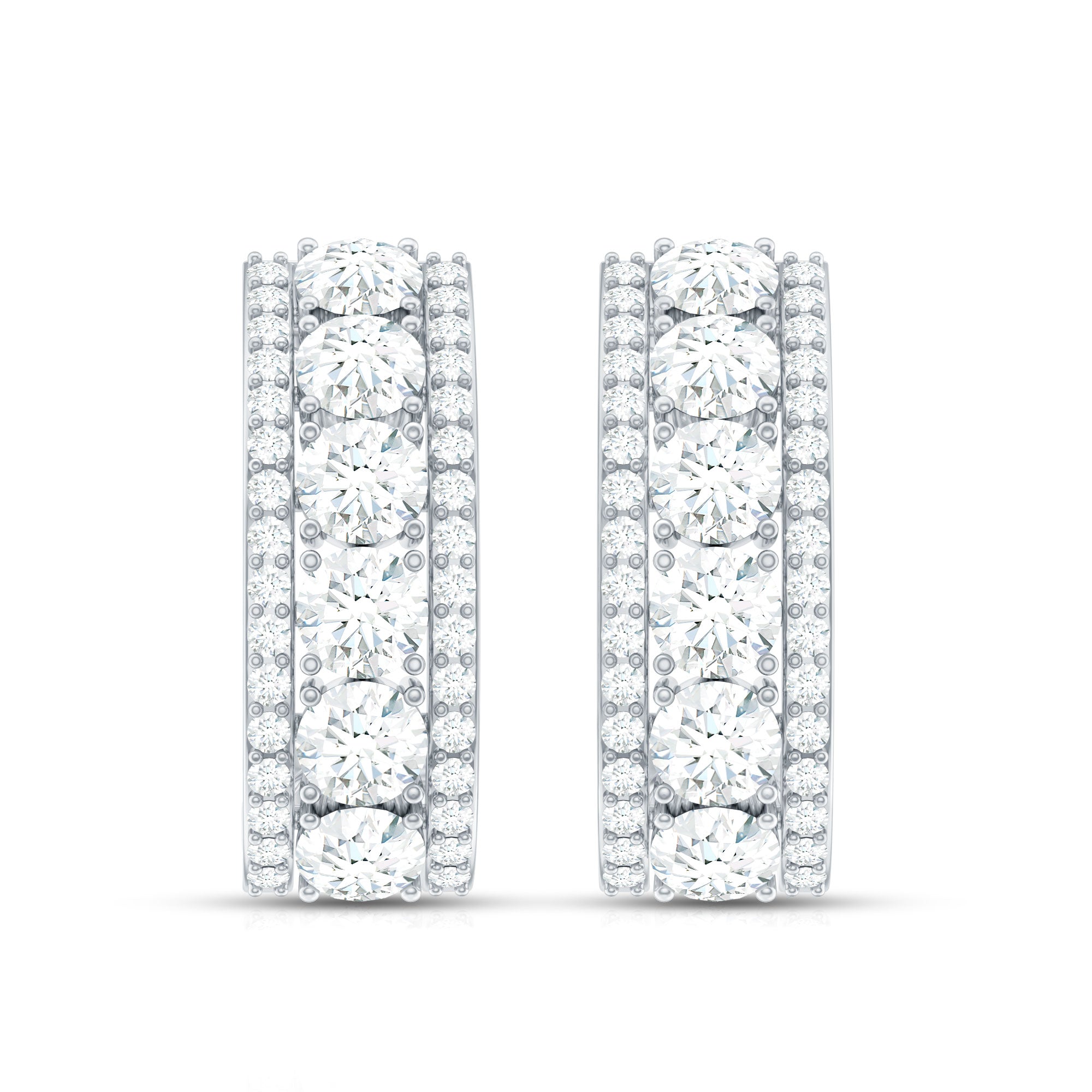 Certified Moissanite J Hoop Earrings for Women