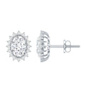 1.9 Carat Oval Moissanite Classic Stud Earrings With Halo