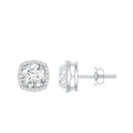 1.9 Carat Round Shape Moissanite Stud Earrings with Halo