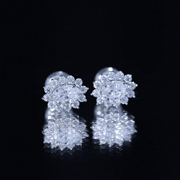 Certified Moissanite Oval Stud Earrings with Halo