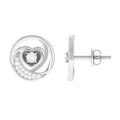 Certified Moissanite Heart Stud Earrings for Women