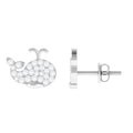 Cute Moissanite Fish Earrings with Screw Back