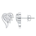 Heart Shape Moissanite Stud Earrings with Screw Back