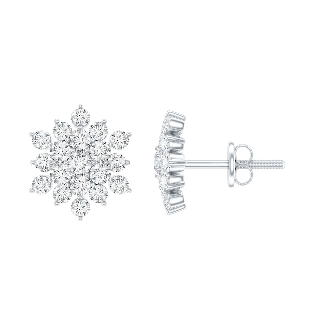 Certified Moissanite Cluster Stud Earrings for Women