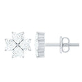 Certified Heart Shape Moissanite Flower Stud Earrings