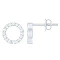 Round Cut Moissanite Eternity Stud Earrings with Screw Back