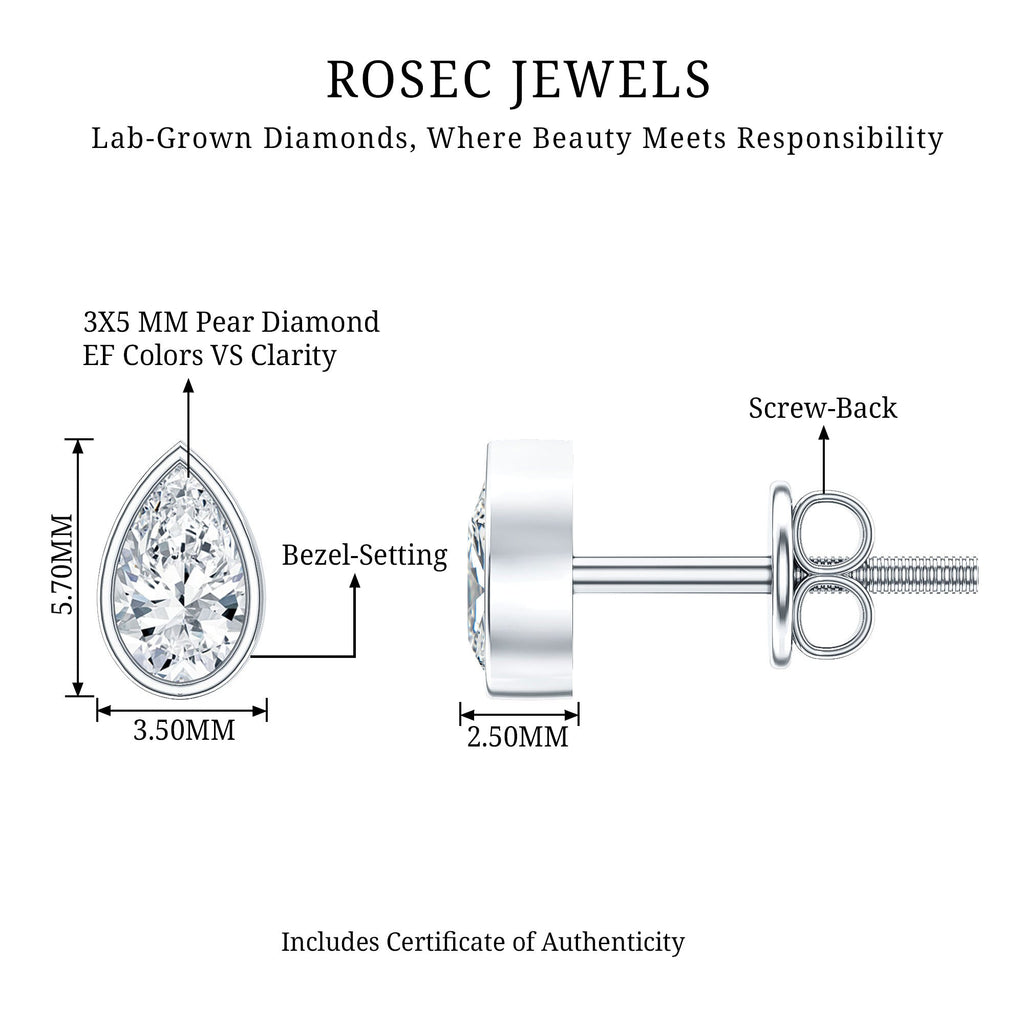 Bezel Set Diamond Tiny Stud Earrings