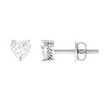 Certified Real Diamond Heart Shaped Earrings with Screw Back