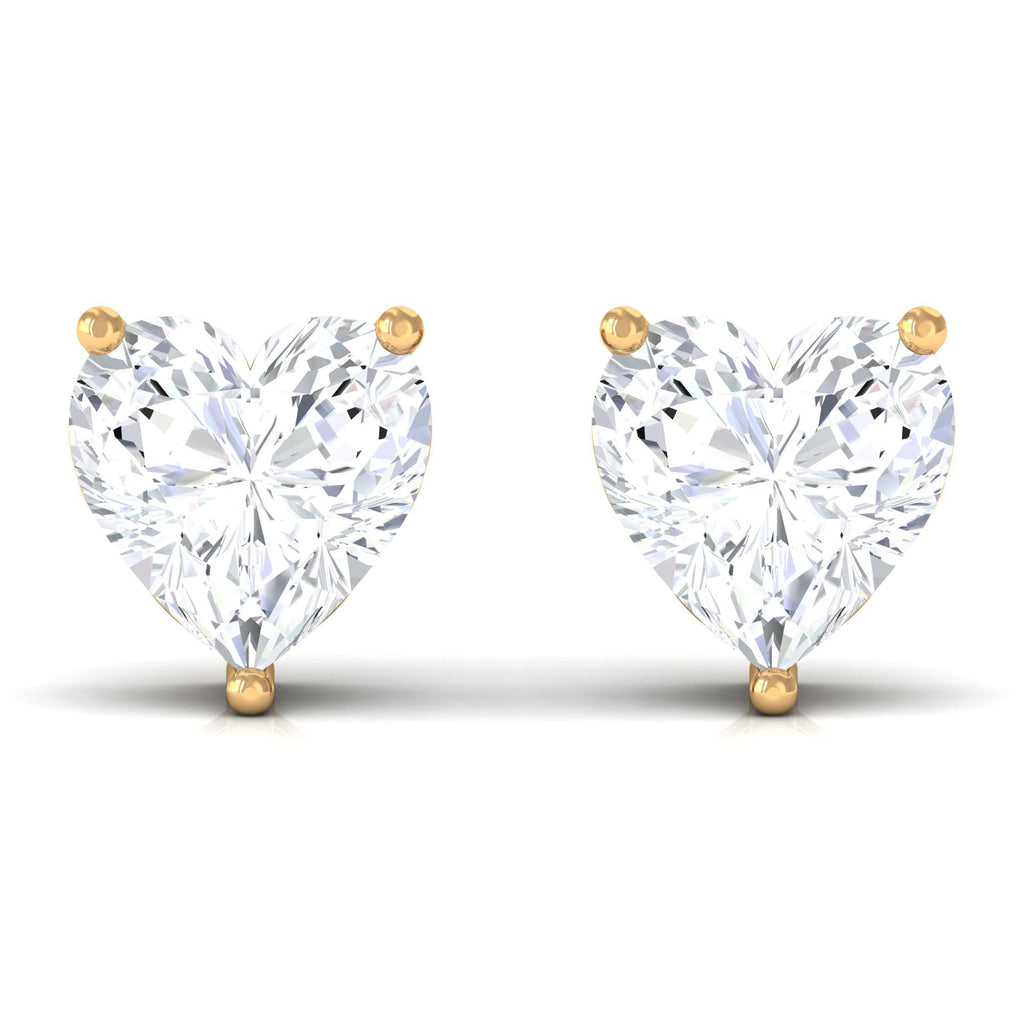 Certified Real Diamond Heart Shaped Earrings with Screw Back