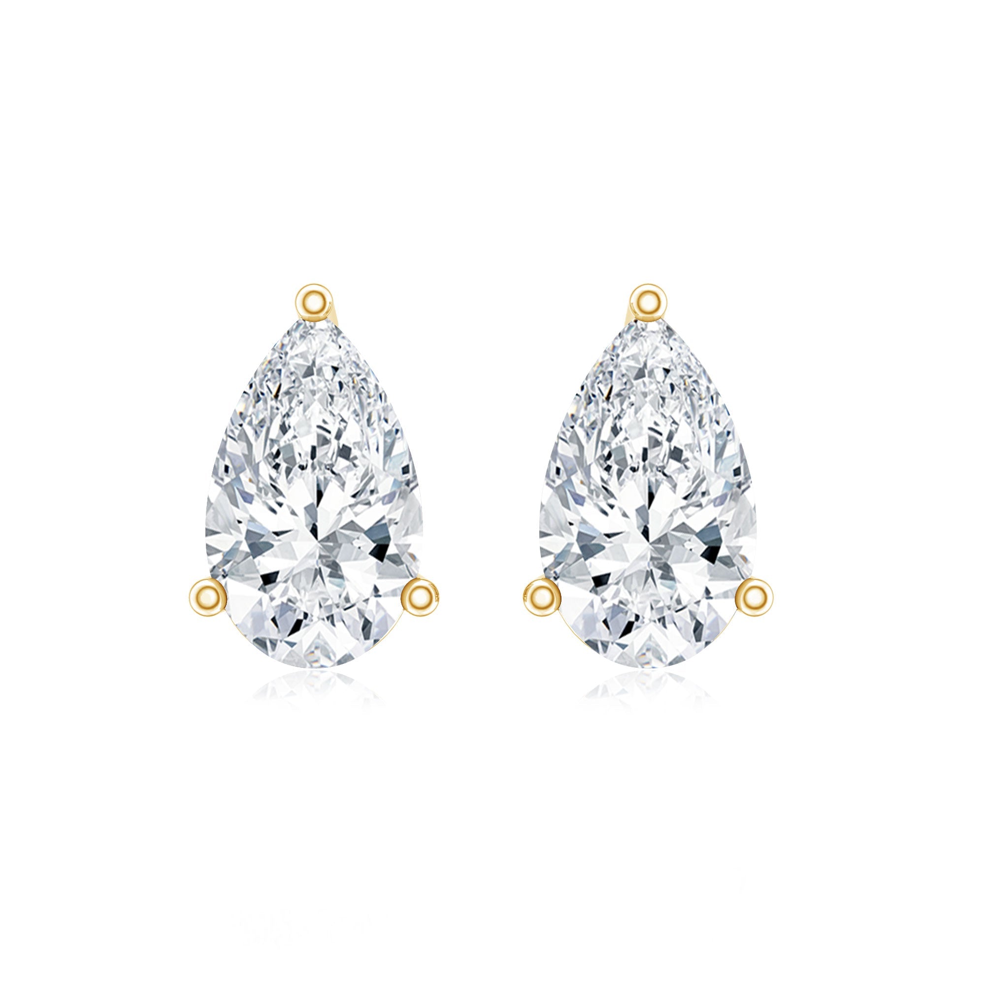 Pear Cut Diamond Solitaire Stud Earrings