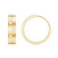 Flush Set Diamond Hoop Earrings For Women