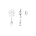 Natural Diamond Drop Dangle Earrings with Certificate