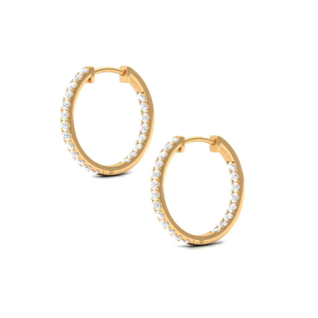 Classic Diamond Hoop Earrings with Certificate