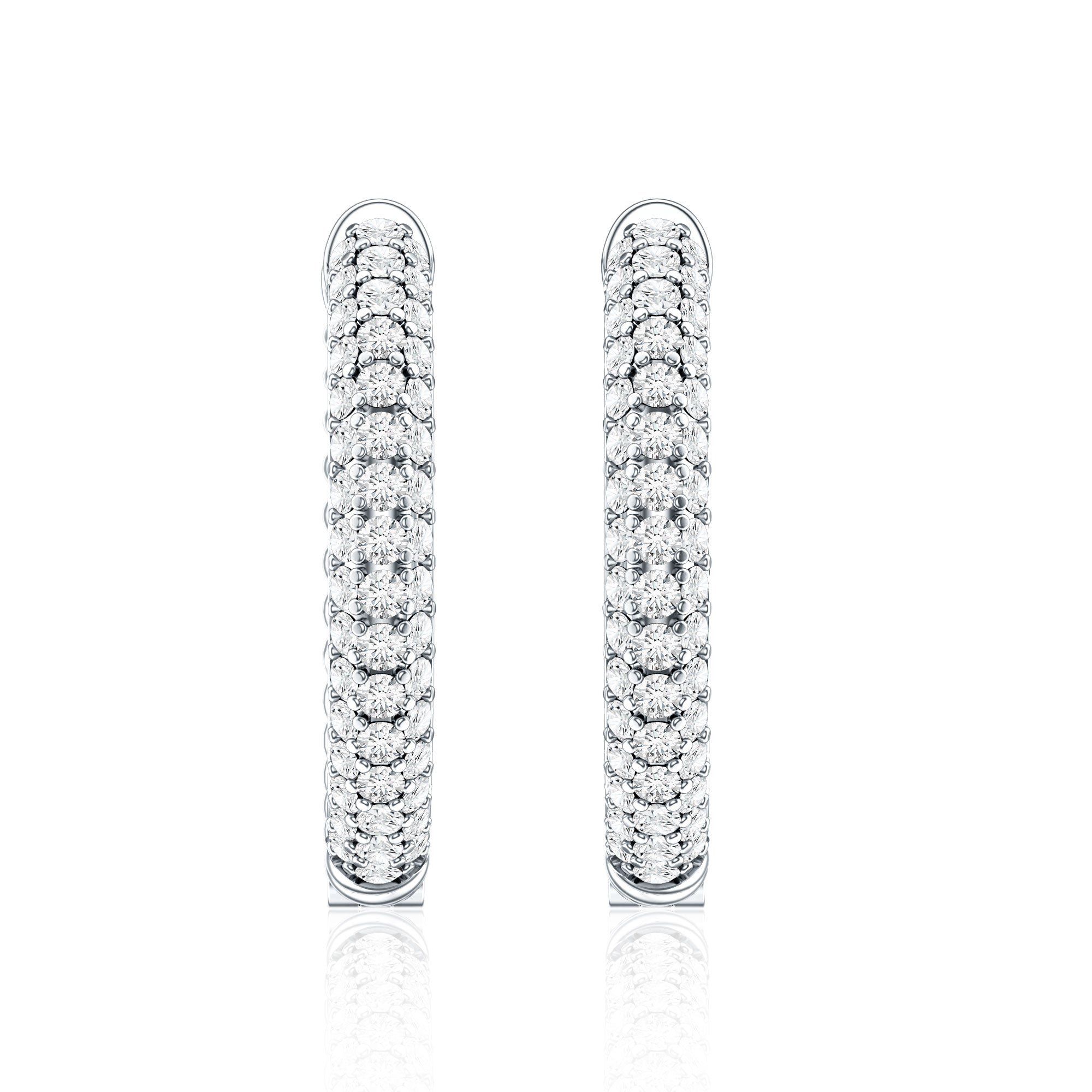 Classic Diamond Hinged Hoop Earrings with Certificate