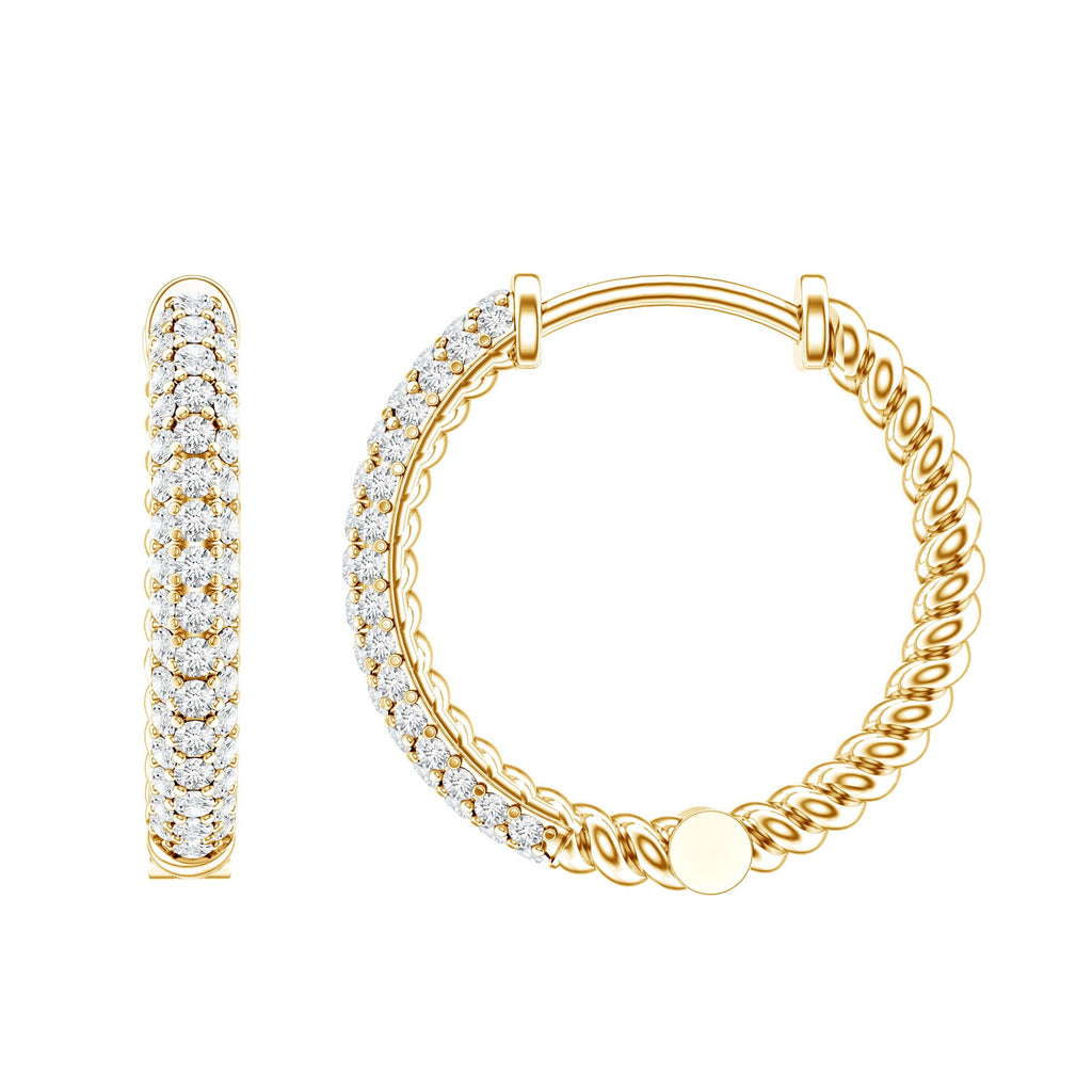 Classic Diamond Hinged Hoop Earrings with Certificate
