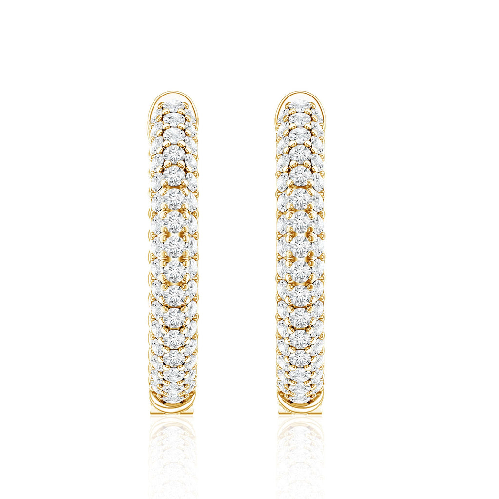 Classic Diamond Hinged Hoop Earrings with Certificate