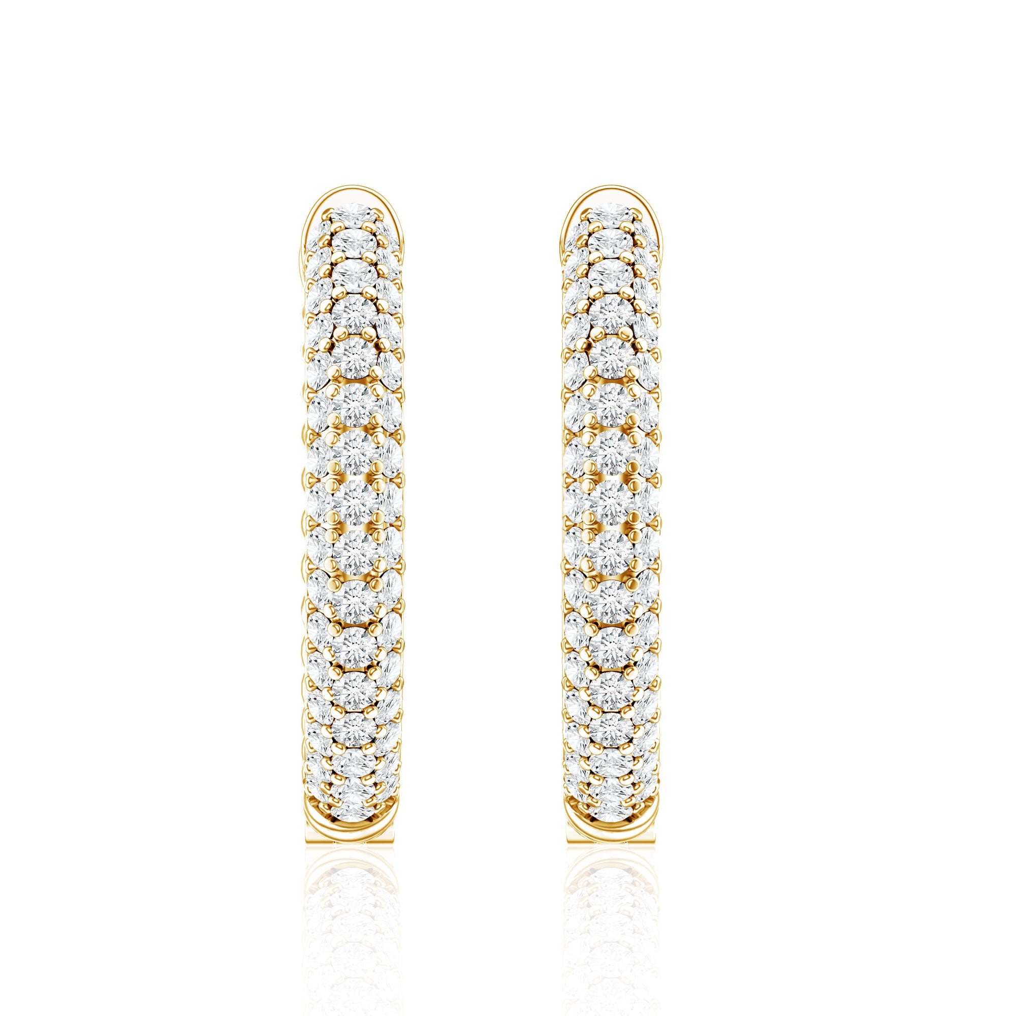 Classic Diamond Hinged Hoop Earrings with Certificate