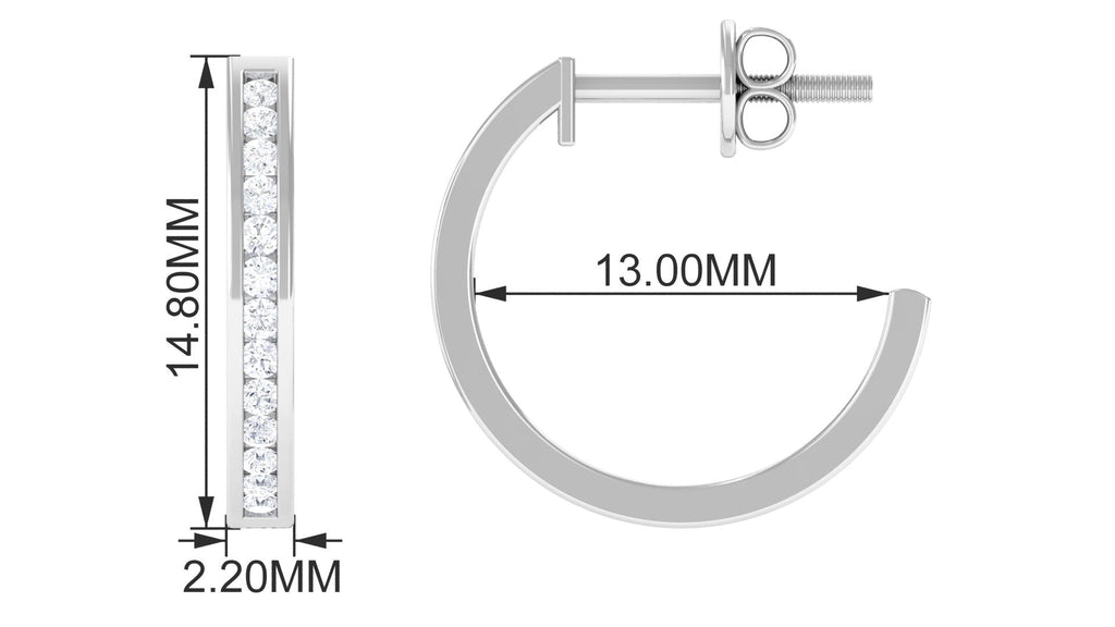 Diamond Hinged Hoop Earrings in Channel Setting