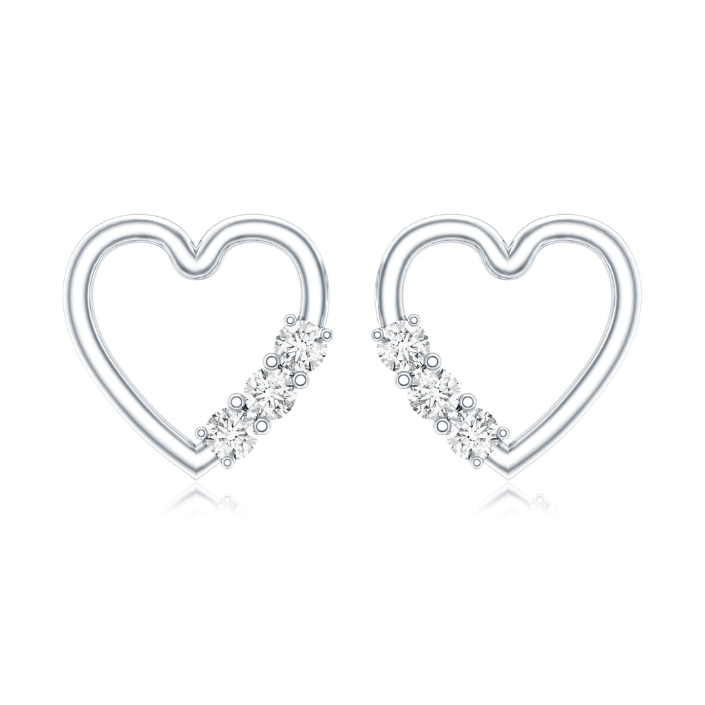 Diamond Heart Shape Stud Earring for Women
