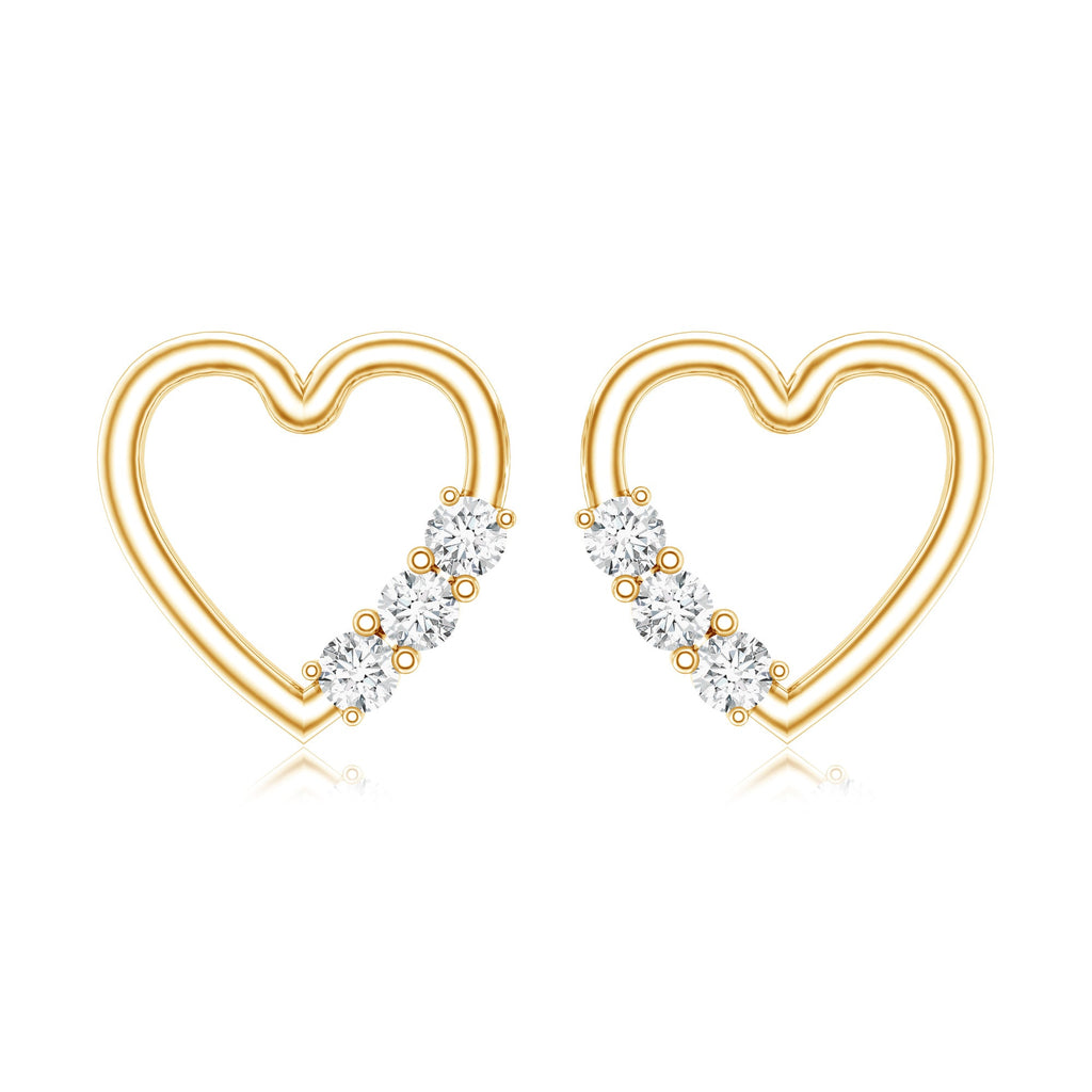 Diamond Heart Shape Stud Earring for Women