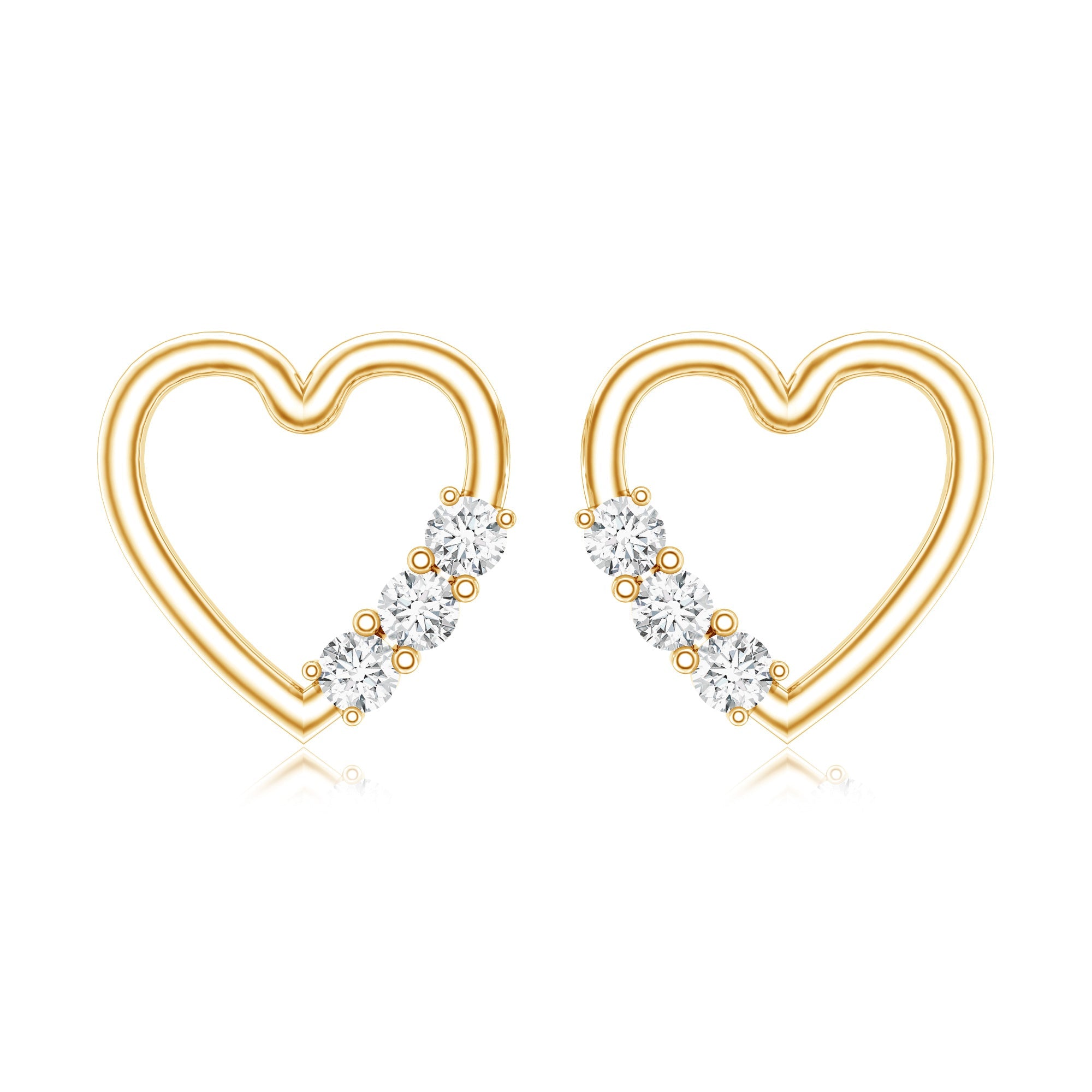 Diamond Heart Shape Stud Earring for Women