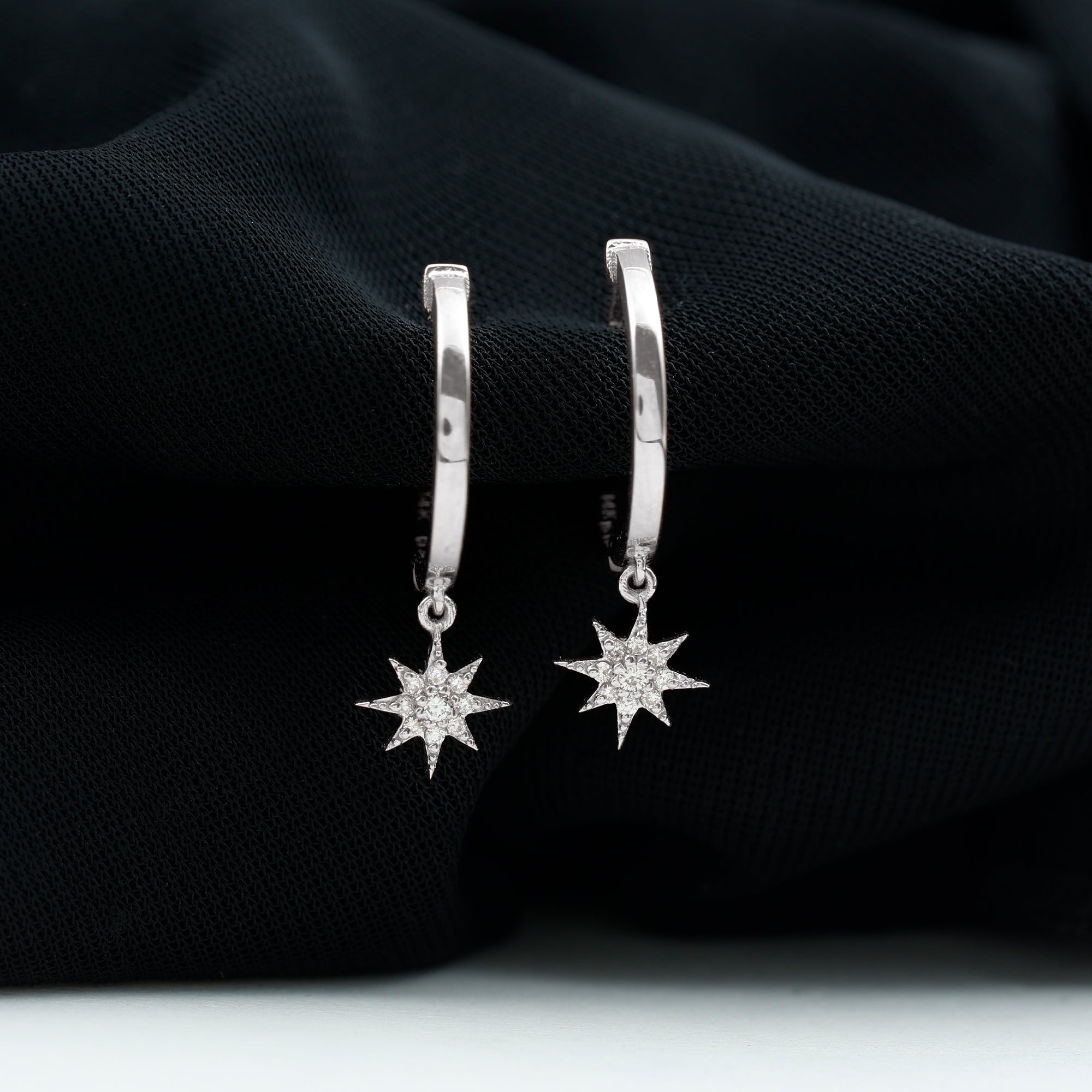 Certified Diamond Star Drop Earrings