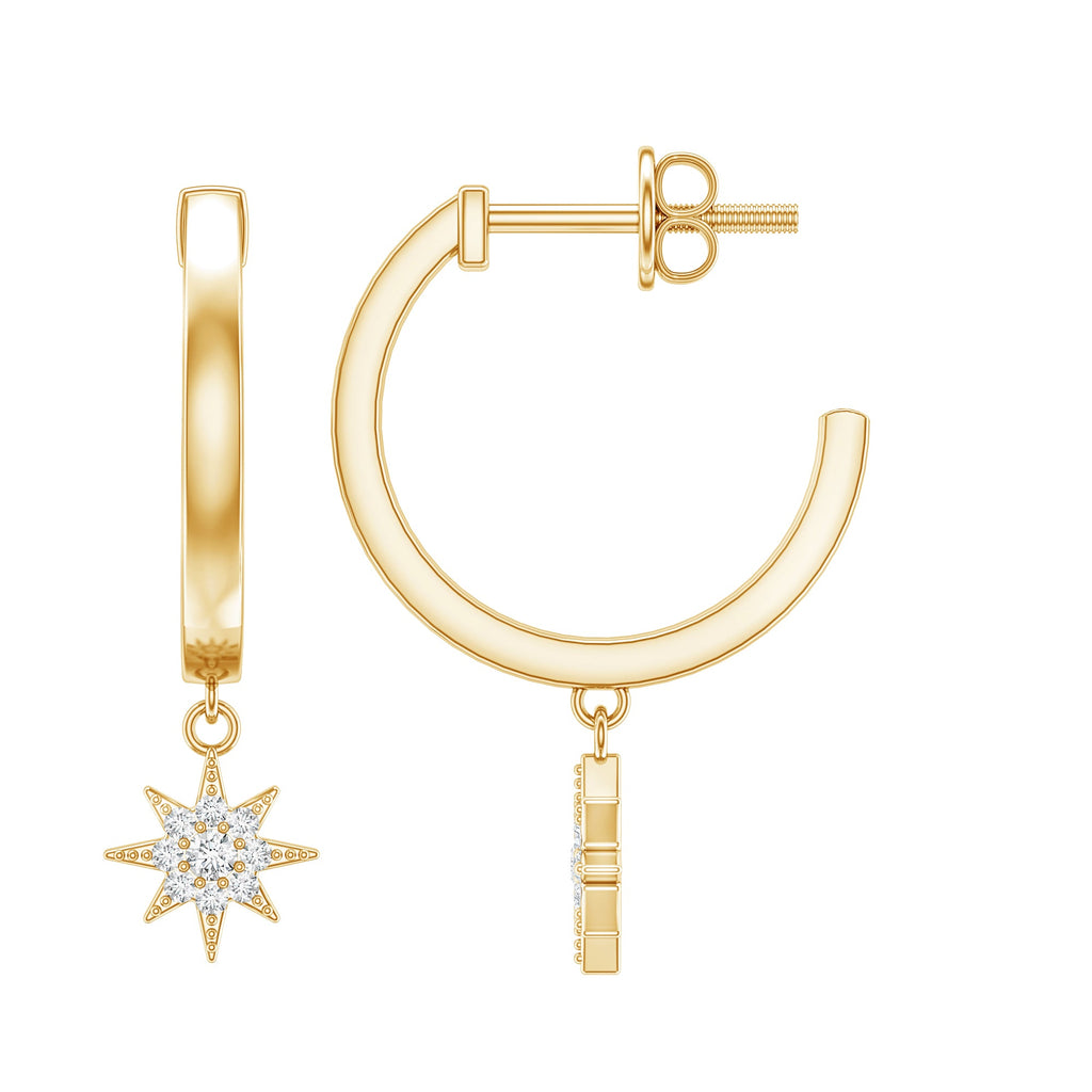 Certified Diamond Star Drop Earrings