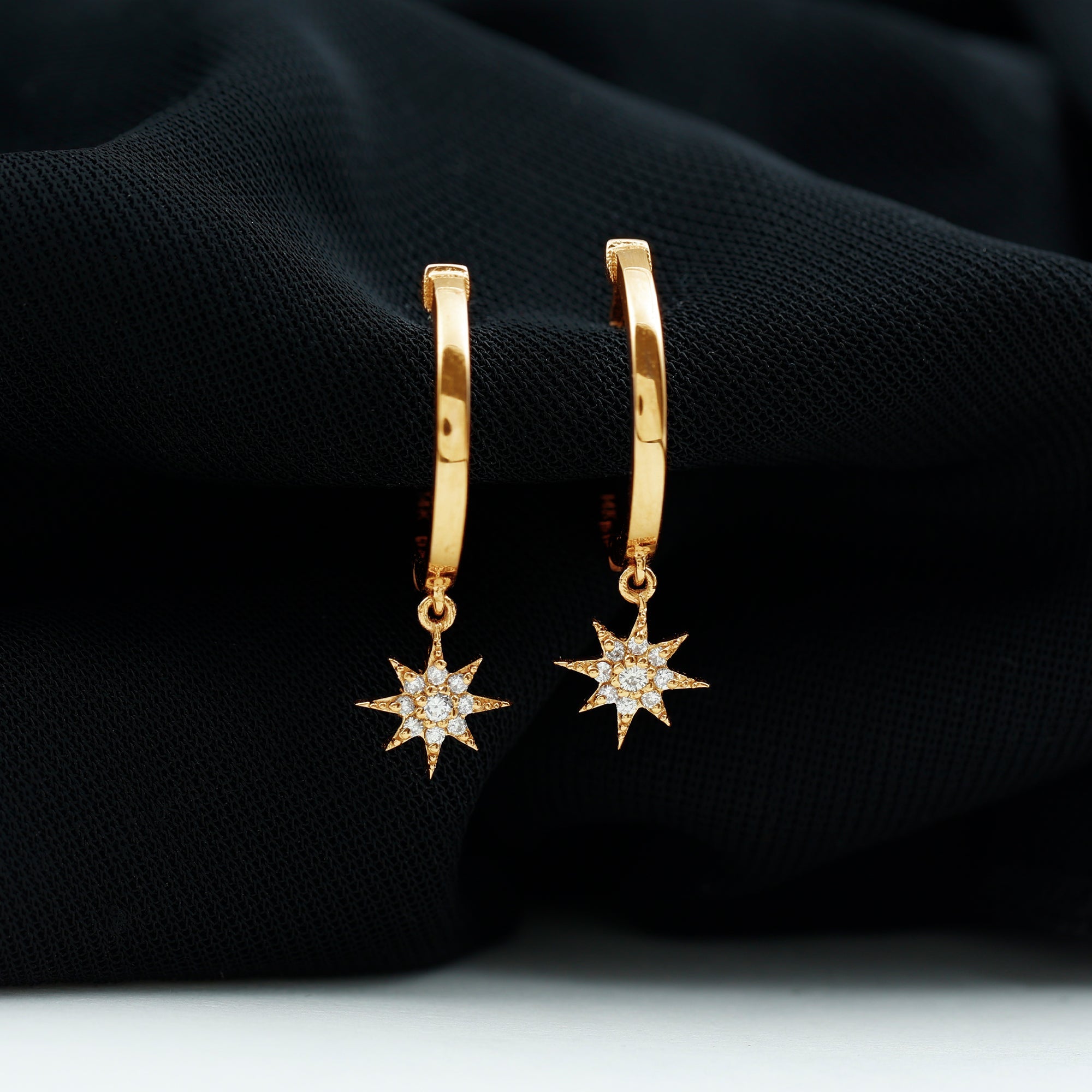 Certified Diamond Star Drop Earrings