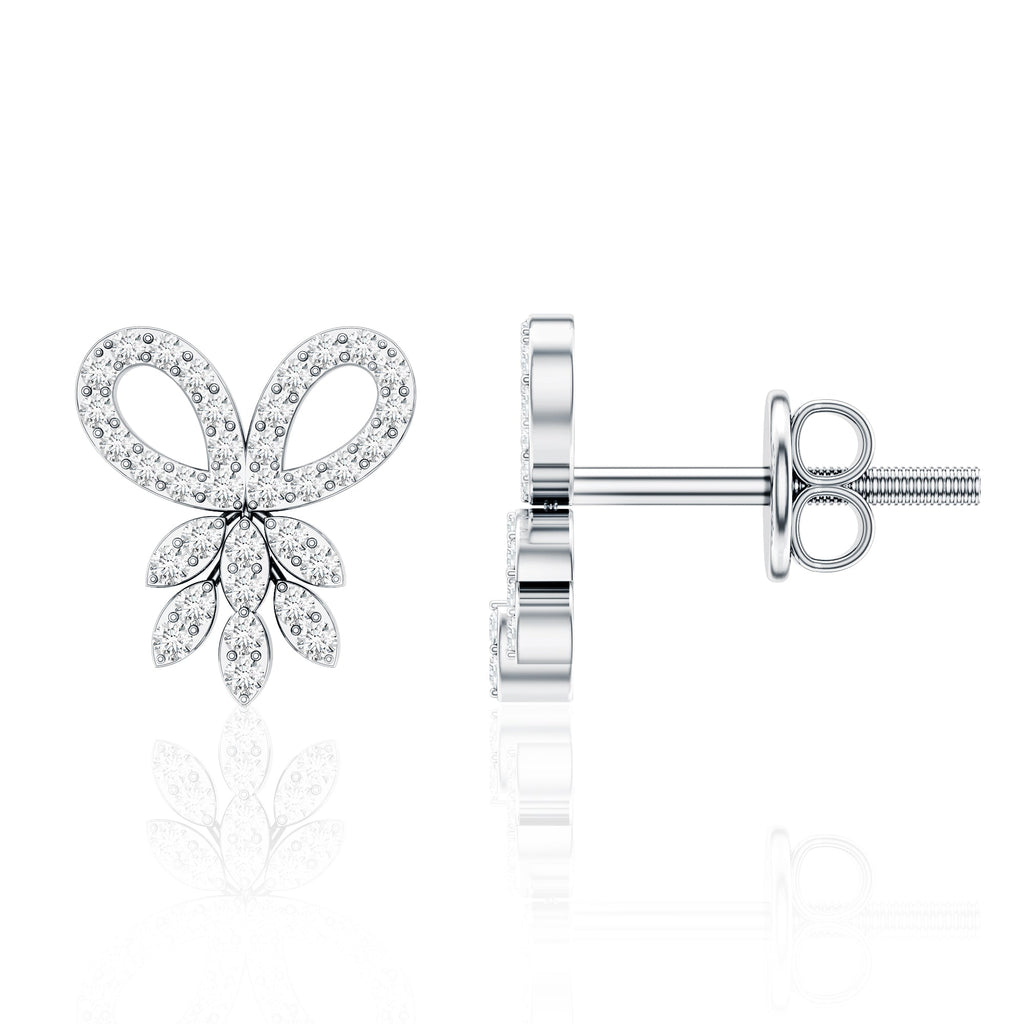Certified Diamond Bow Earrings For Her