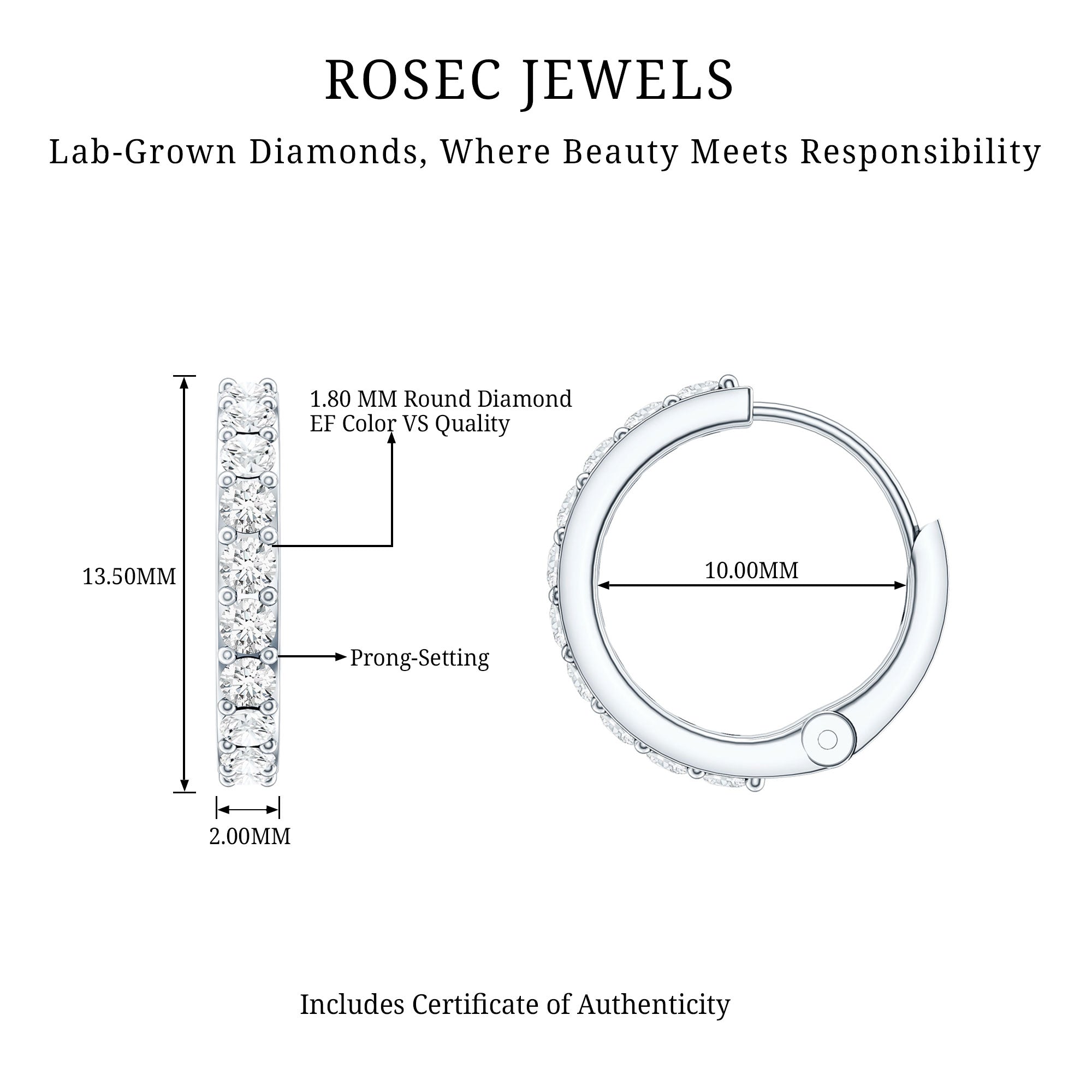 Certified Diamond Small Hoop Earrings