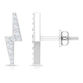 Natural Diamond Thunderbolt Stud Earrings