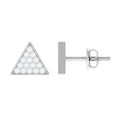 Genuine Diamond Triangle Stud Earrings