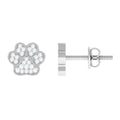 Real Diamond Cute Paw Stud Earrings