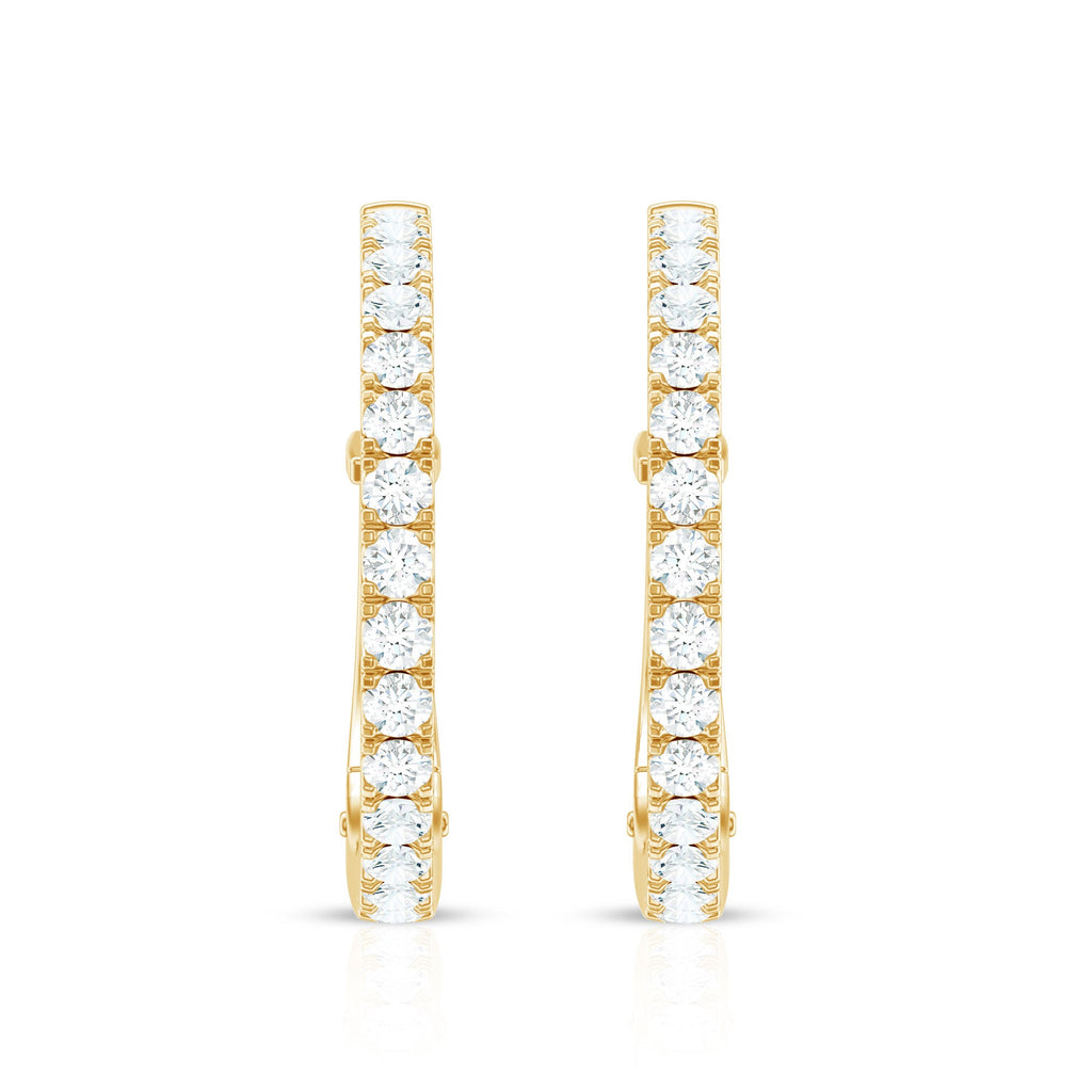 Natural Diamond Hoop Earrings For Women