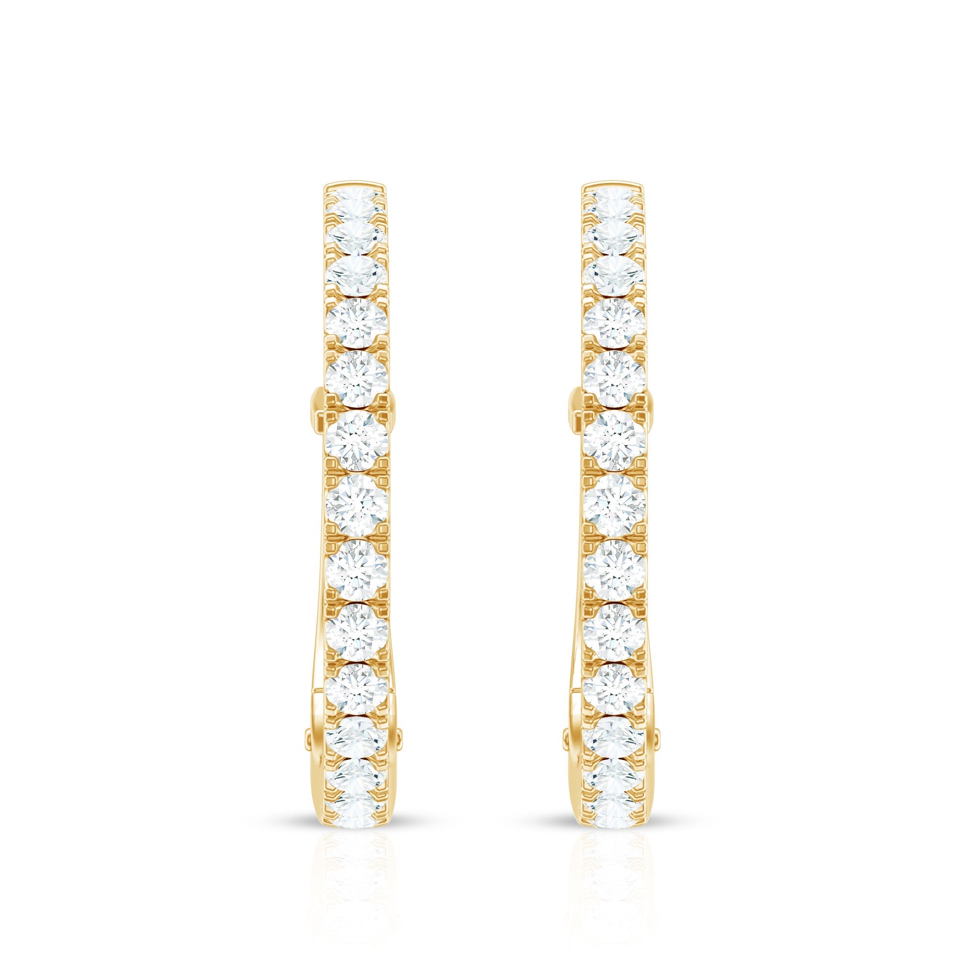 Natural Diamond Hoop Earrings For Women