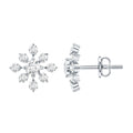 Certified Moissanite Floral Stud Earrings for Women