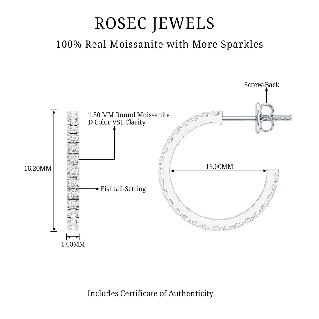 Certified Moissanite Hoop Earrings
