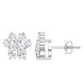 Heart and Round Shape Moissanite Paw Stud Earrings