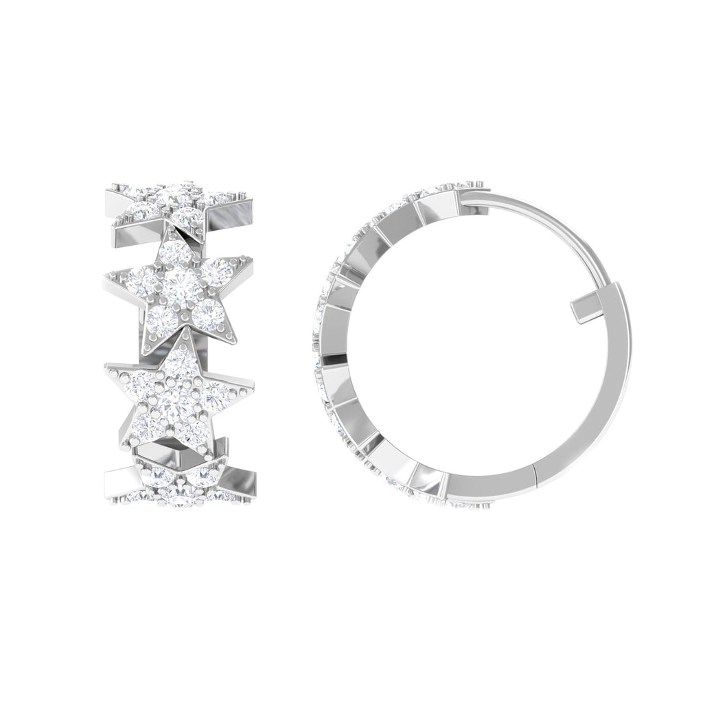 Certified Moissanite Star Hoop Earrings