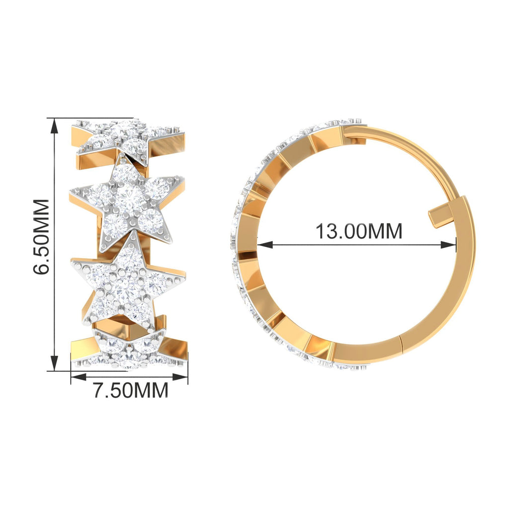 Certified Moissanite Star Hoop Earrings