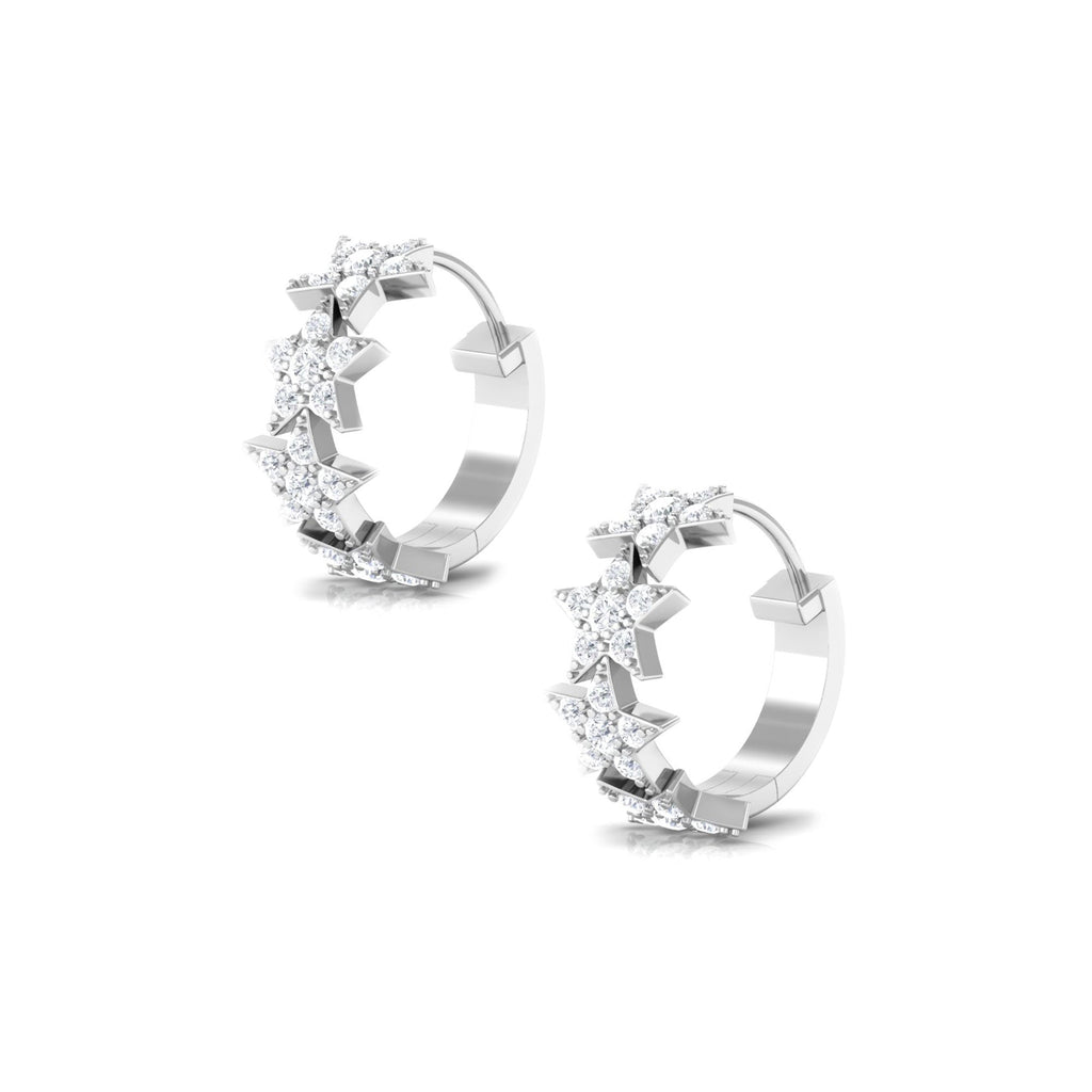 Certified Moissanite Star Hoop Earrings