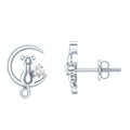 Certified Cat Moon Earrings with Moissanite