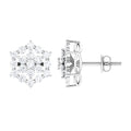 Certified Moissanite Flower Cluster Earrings with Screw Back