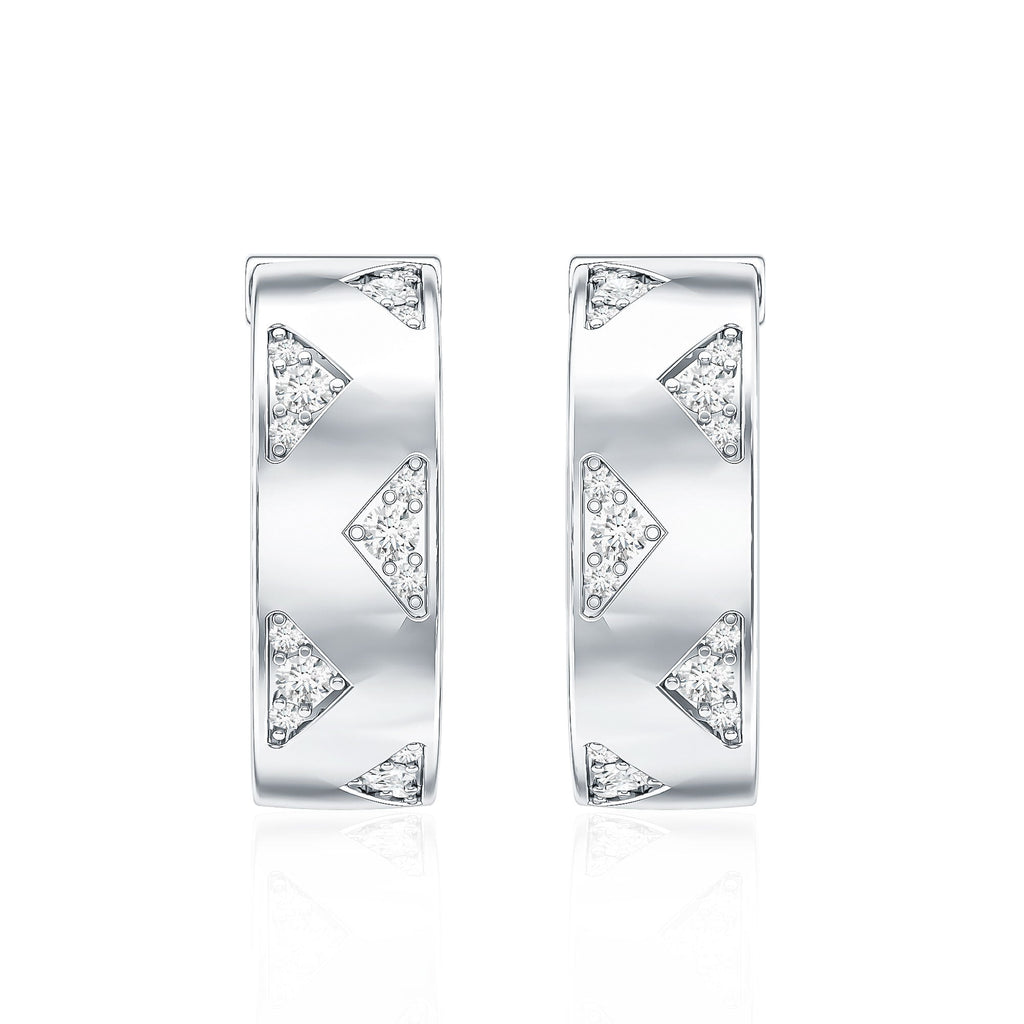 Certified Moissanite Hinged Hoop Earrings for Women