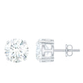 4.2 Carat Round Cut Moissanite Solitaire Stud Earrings