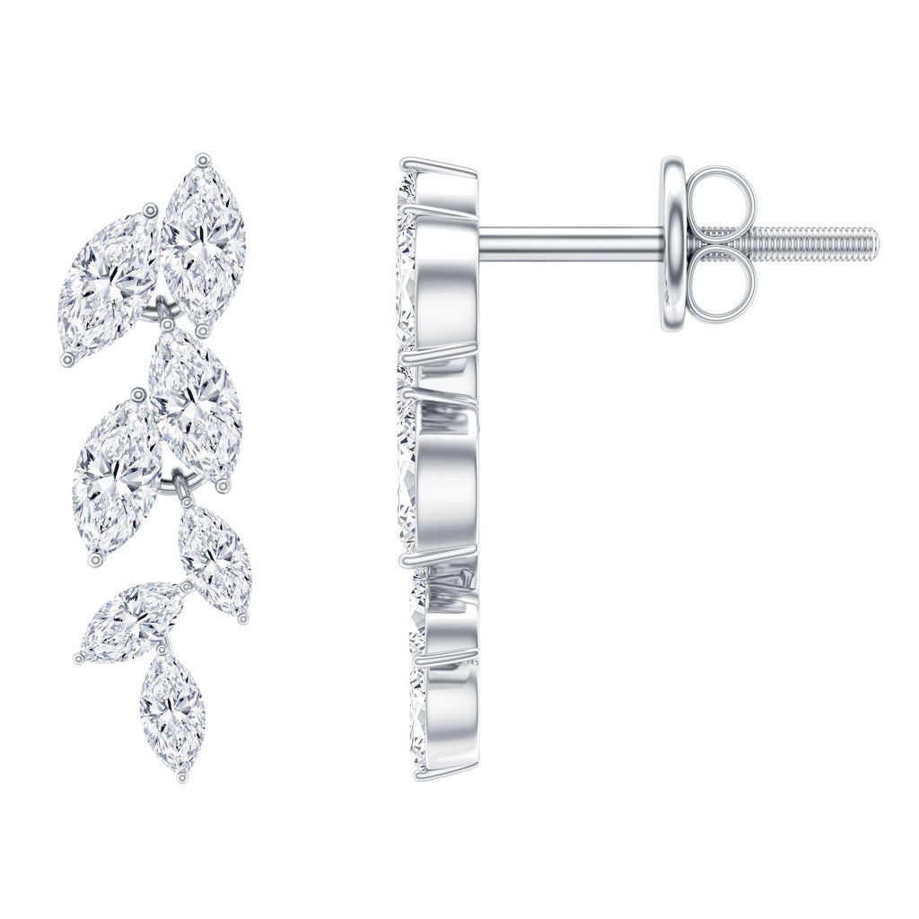 Marquise Cut Moissanite Bridal Dangle Earrings