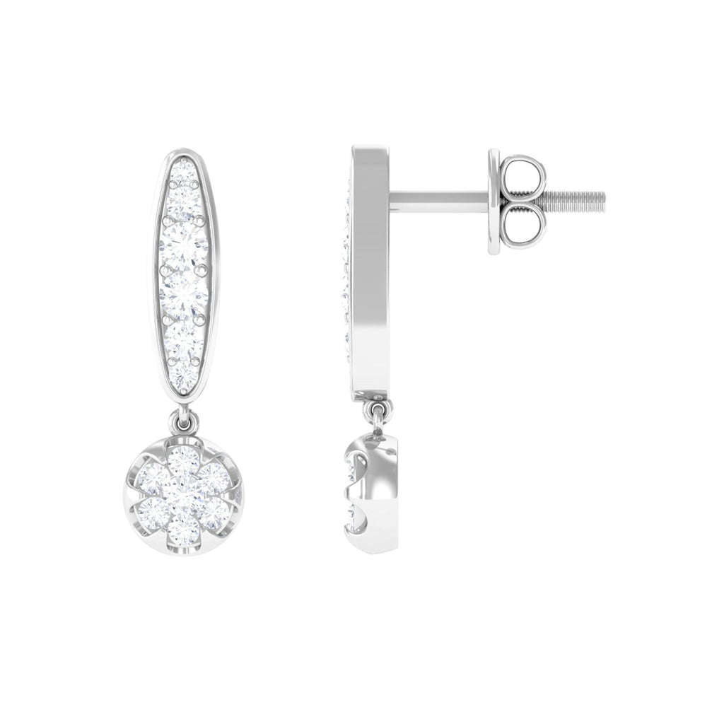 Classic Moissanite Bar Drop Earrings