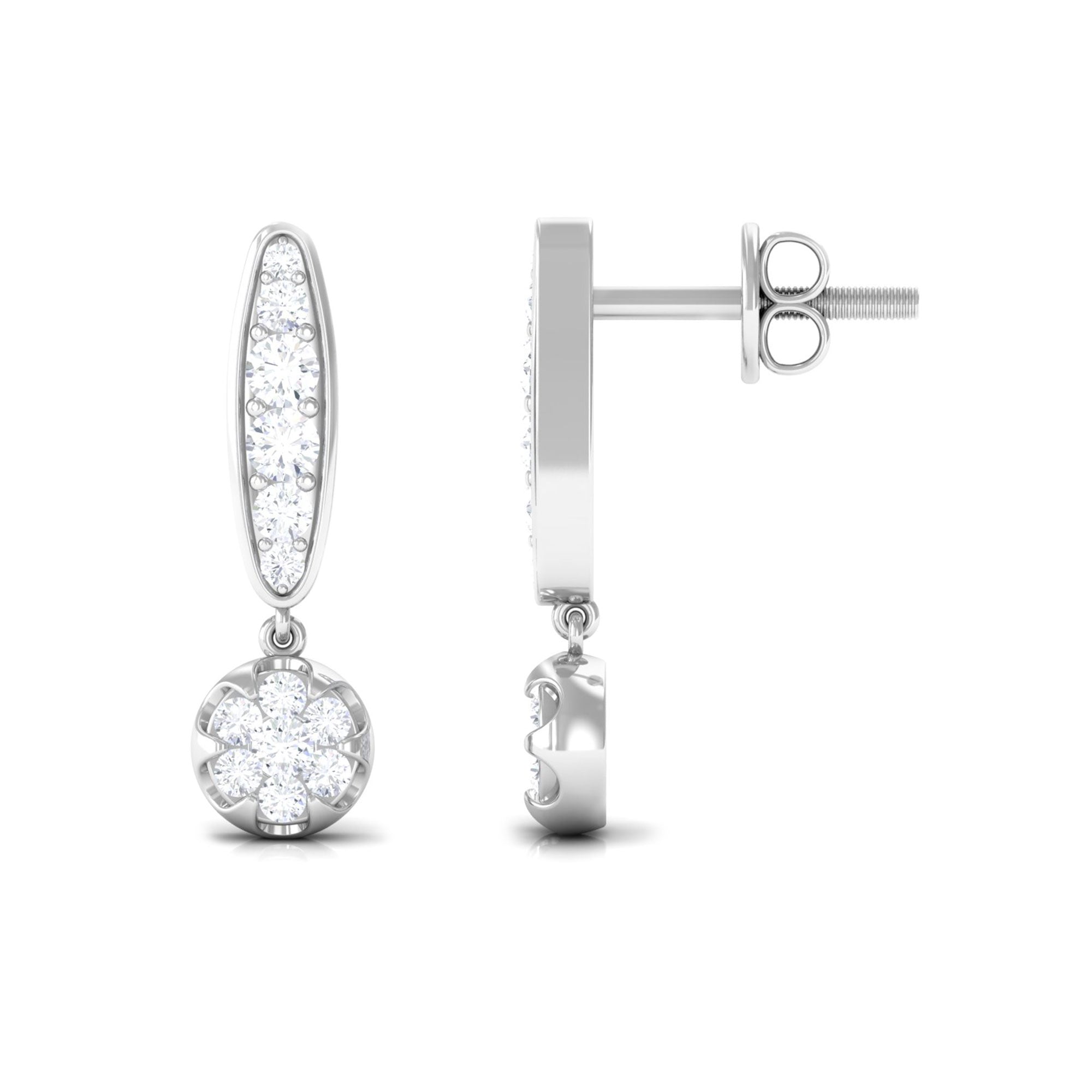 Classic Moissanite Bar Drop Earrings