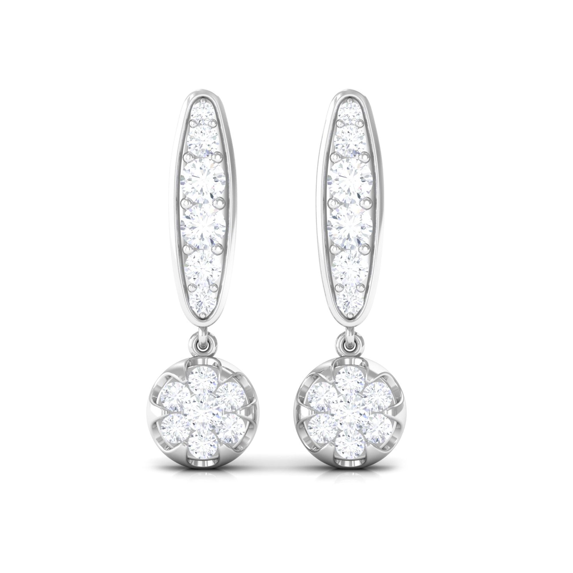 Classic Moissanite Bar Drop Earrings